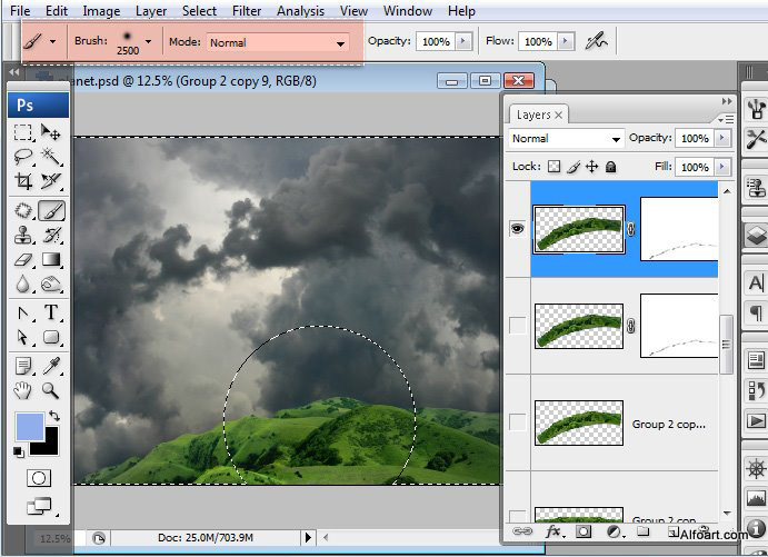 Castle in the Sky, castle in the clouds, dreamy landscape, mysterious, illustration, fantastic, rainbow effect in photoshop